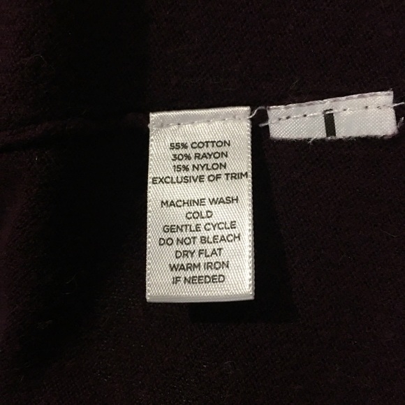 Ann Taylor LOFT Women’s Burgundy and Metallic Silver Trim Open Front Cardigan S - Picture 6 of 6